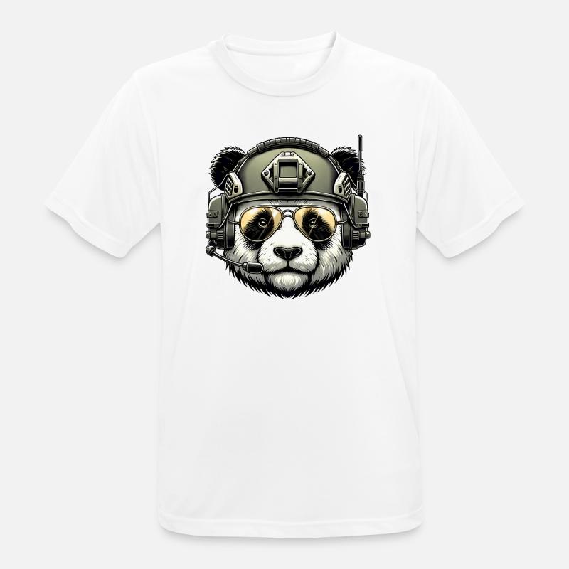 Panda Militär Armee Design - Männer T-Shirt atmungsaktiv - Weiß