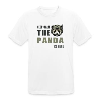 Taktischer Panda – Keep Calm - Männer T-Shirt atmungsaktiv - Weiß - Vorne - AI Model Male 185 dark (185cm)