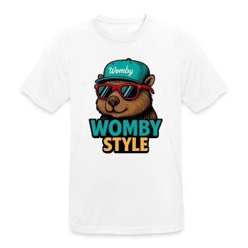 Castor style Womby avec lunettes de soleil - T-shirt respirant Homme - blanc - Devant - AI Model Male 185 dark (185cm)