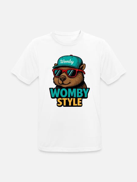 Womby Style Beaver with Sunglasses - Men's Breathable T-Shirt - white