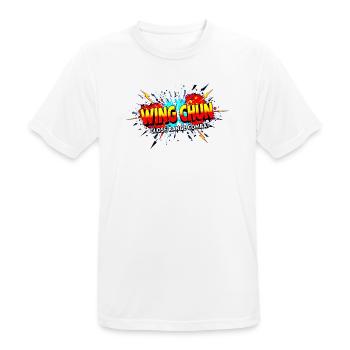 Wing Chun shirt explosion - Men's Breathable T-Shirt - white - Front - AI Model Male 185 dark (185cm)