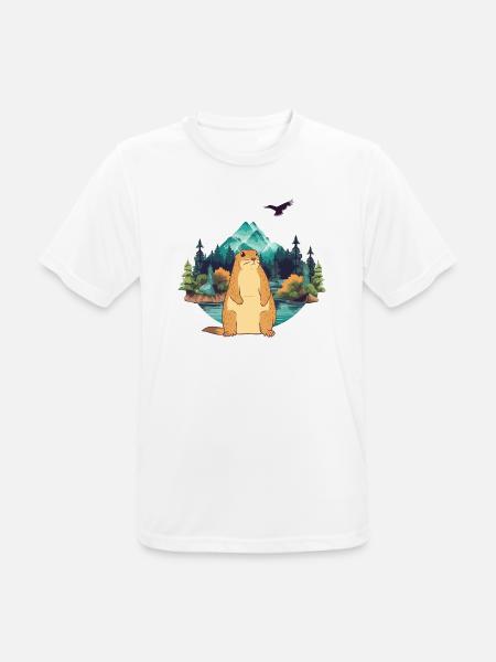 Murmeltier - Männer T-Shirt atmungsaktiv - Weiß