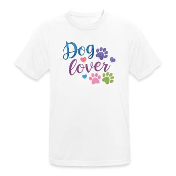 Dog Lover Watercolor Paw Print - Men's Breathable T-Shirt - white - Front - AI Model Male 185 dark (185cm)