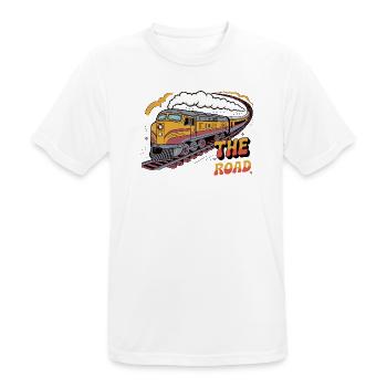Vintage Zug Abenteuer Illustration - Männer T-Shirt atmungsaktiv - Weiß - Vorne - AI Model Male 185 dark (185cm)