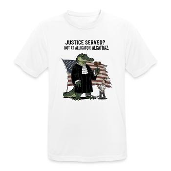 Alligator Alcatraz Judge - Men's Breathable T-Shirt - white - Front - AI Model Male 185 dark (185cm)