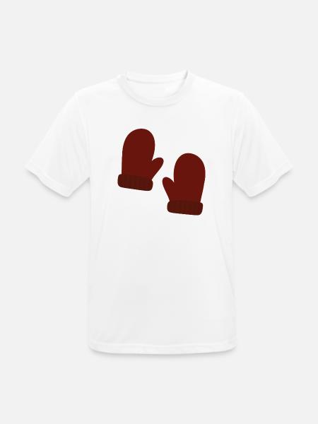 Cozy Winter Mittens Illustration - Men's Breathable T-Shirt - white