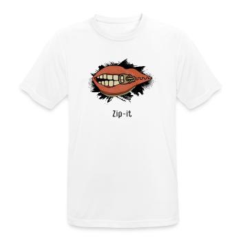 Zip it – une déclaration insolente dans un look pop art - T-shirt respirant Homme - blanc - Devant - AI Model Male 185 dark (185cm)