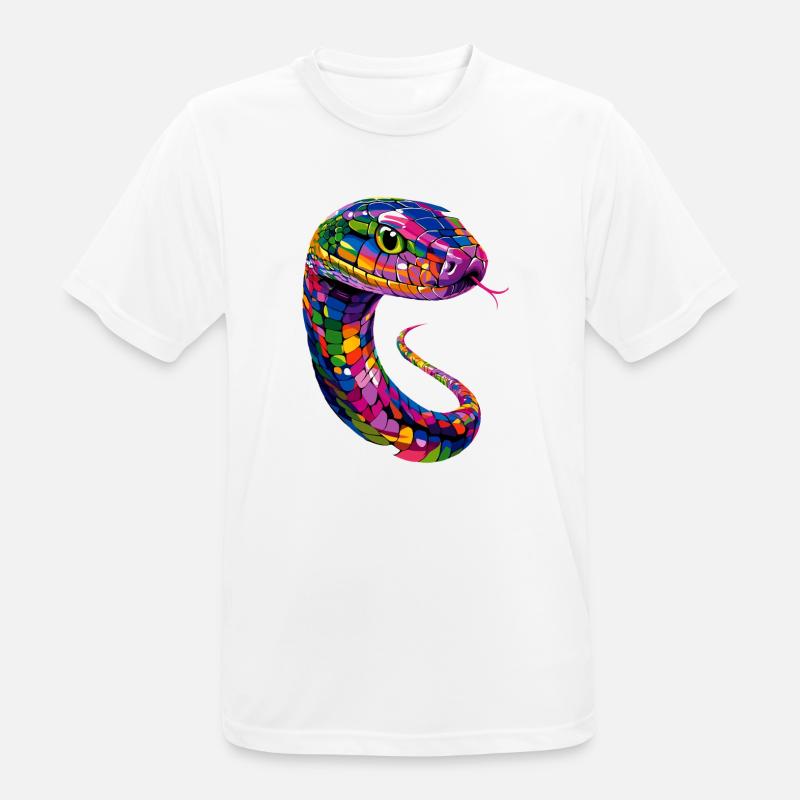 Schlange Python Kobra Klapperschlange Schlangen - Männer T-Shirt atmungsaktiv - Weiß