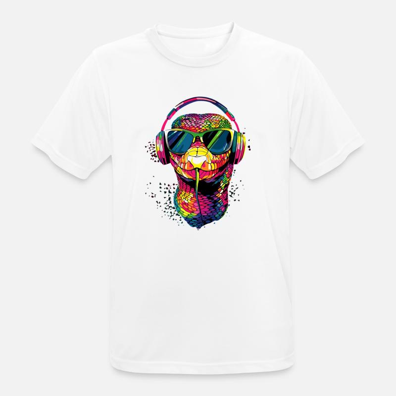 Schlange Python Kobra Klapperschlange Schlangen - Männer T-Shirt atmungsaktiv - Weiß