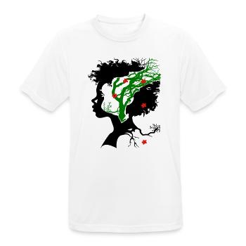 Abstract tree with flowers - Men's Breathable T-Shirt - white - Front - AI Model Male 185 dark (185cm)