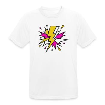 Yellow Beam Neon Explosion - Men's Breathable T-Shirt - white - Front - AI Model Male 185 dark (185cm)
