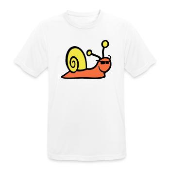 Snail Sunglasses Cute Cute Happy Cool - Men's Breathable T-Shirt - white - Front - AI Model Male 185 dark (185cm)