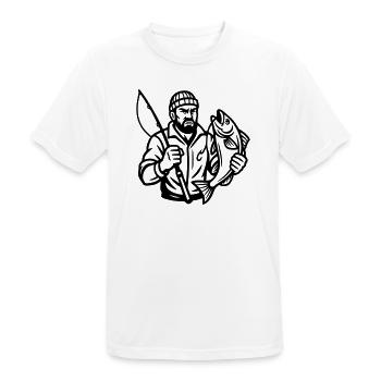 Angler - Männer T-Shirt atmungsaktiv - Weiß - Vorne - AI Model Male 185 dark (185cm)