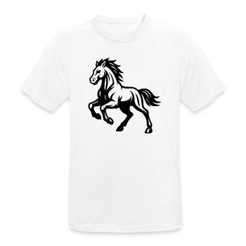 Cheval - T-shirt respirant Homme - blanc - Devant - AI Model Male 185 dark (185cm)