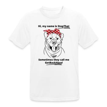 Funny Rottweiler Sketch Line Art Design Bandana - Men's Breathable T-Shirt - white - Front - AI Model Male 185 dark (185cm)