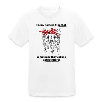 Lustiges Yorkshire Terrier Yorkie Sketch Art Bandana - Männer T-Shirt atmungsaktiv - Weiß - Vorne - AI Model Male 185 dark (185cm)