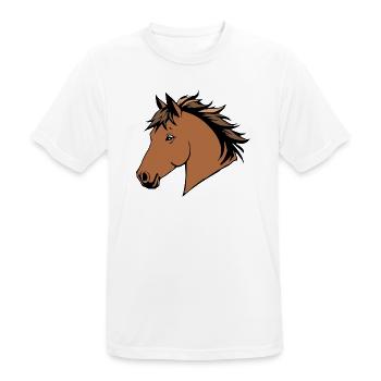Cheval Chevaux Tête de cheval T-shirt Cadeau Cavalier - T-shirt respirant Homme - blanc - Devant - AI Model Male 185 dark (185cm)
