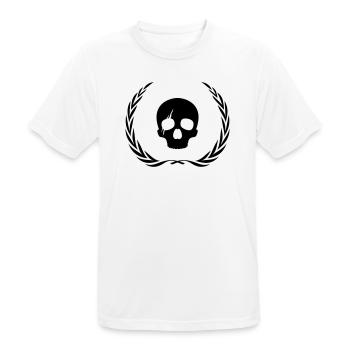 Couronne de crâne de squelette - T-shirt respirant Homme - blanc - Devant - AI Model Male 185 dark (185cm)