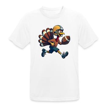 Thanksgiving Football Turkey - Men's Breathable T-Shirt - white - Front - AI Model Male 185 dark (185cm)