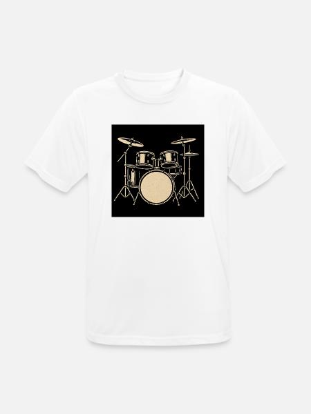 Black Silver Drumset Illustration - Men's Breathable T-Shirt - white