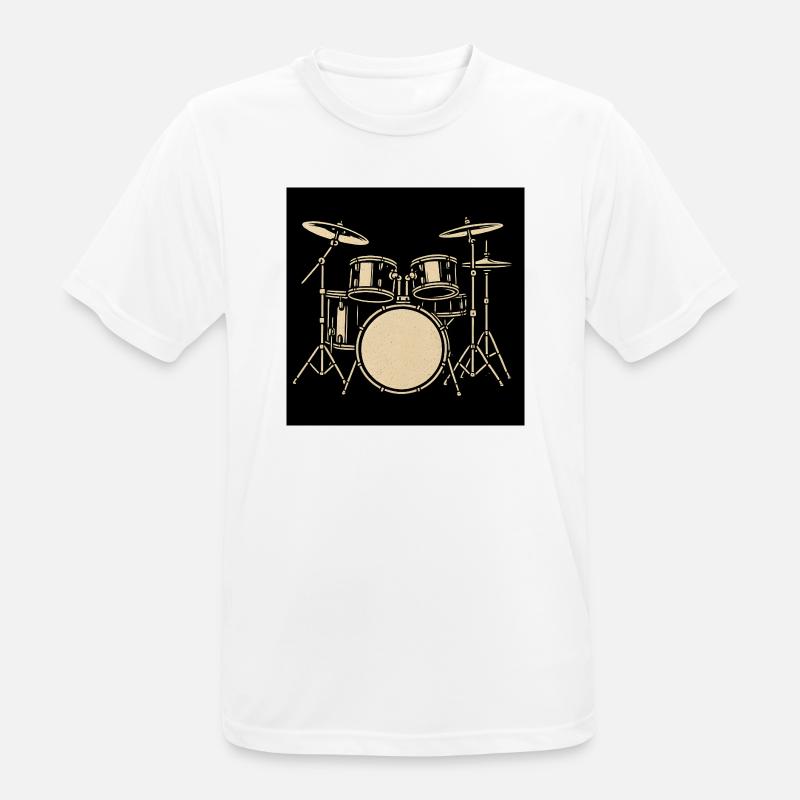 Schwarzsilbernes Drumset Illustration - Männer T-Shirt atmungsaktiv - Weiß