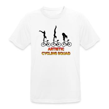 Radfahrergruppe Akrobatische Stuntfahrer Teamkunst Spaß - Männer T-Shirt atmungsaktiv - Weiß - Vorne - AI Model Male 185 dark (185cm)