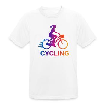 Rainbow Gradient Cyclist - Men's Breathable T-Shirt - white - Front - AI Model Male 185 dark (185cm)