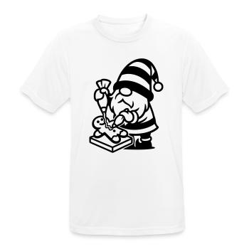 Gingerbread Baking Gnome - Men's Breathable T-Shirt - white - Front - AI Model Male 185 dark (185cm)