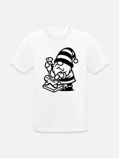 Gingerbread Baking Gnome - Men's Breathable T-Shirt - white