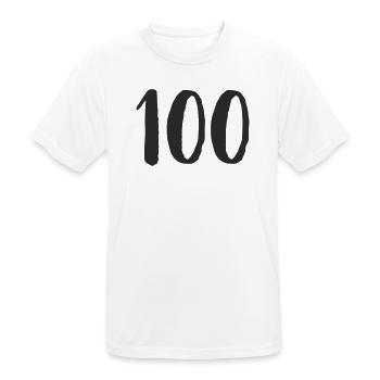100 Hand Drawn - Men's Breathable T-Shirt - white - Front - AI Model Male 185 dark (185cm)