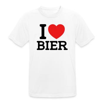 I love Bier (Farben änderbar) - Männer T-Shirt atmungsaktiv - Weiß - Vorne - AI Model Male 185 dark (185cm)
