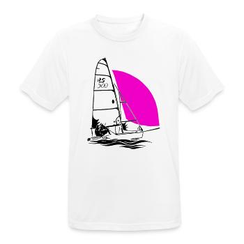 RS 500 Sailing dinghy regatta sailing sailing coloured - Men's Breathable T-Shirt - white - Front - AI Model Male 185 dark (185cm)