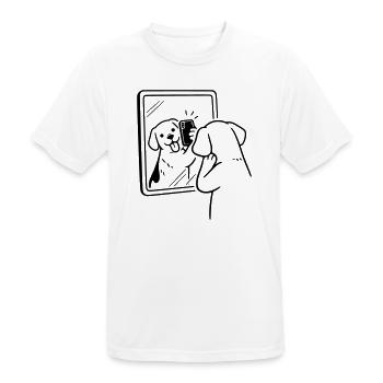 Chien Selfie Chien - T-shirt respirant Homme - blanc - Devant - AI Model Male 185 dark (185cm)