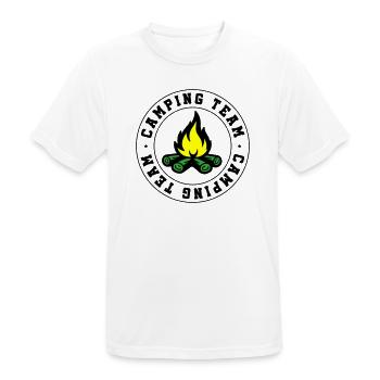 Camping Team Lagerfeuer - Männer T-Shirt atmungsaktiv - Weiß - Vorne - AI Model Male 185 dark (185cm)