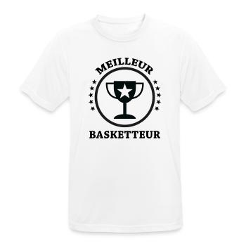 Best Basketball Player - Men's Breathable T-Shirt - white - Front - AI Model Male 185 dark (185cm)