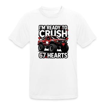 Crush Hearts MonsterTruck - Men's Breathable T-Shirt - white - Front - AI Model Male 185 dark (185cm)