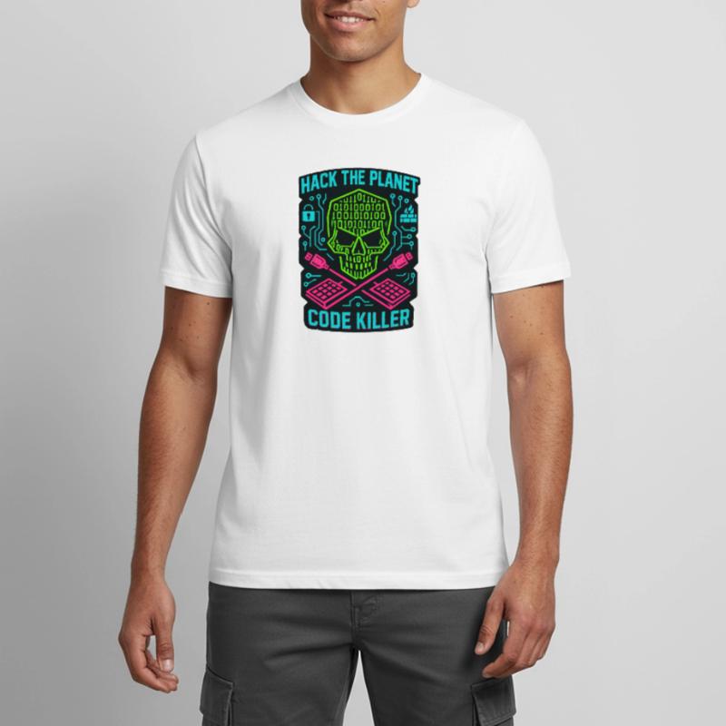 Hack the Planet Code Killer - Cyber Security Men's Breathable T-Shirt