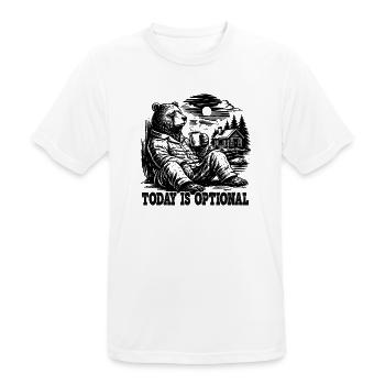Heute ist es eine optionale Dosierung mit Kaffee - Männer T-Shirt atmungsaktiv - Weiß - Vorne - AI Model Male 185 dark (185cm)