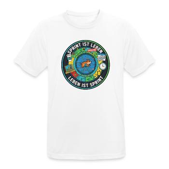 Sprint is life: Agile zombies in the hamster wheel - Men's Breathable T-Shirt - white - Front - AI Model Male 185 dark (185cm)