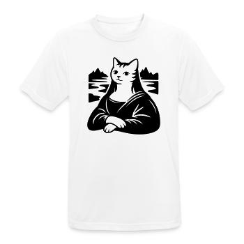 Portrait de Chat Lisa - T-shirt respirant Homme - blanc - Devant - AI Model Male 185 dark (185cm)