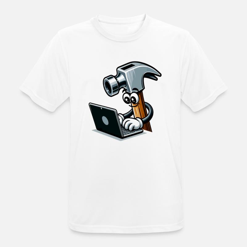 HammerCode: Tool meets bits - Men's Breathable T-Shirt - white