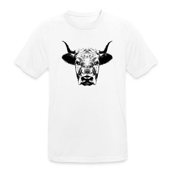 Kuh / Kopf - Männer T-Shirt atmungsaktiv - Weiß - Vorne - AI Model Male 185 dark (185cm)