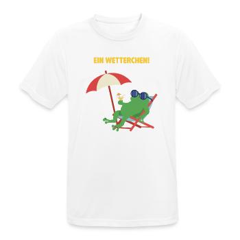 Frosch Strandurlaub mit Cocktail. Geiles Wetter! - Männer T-Shirt atmungsaktiv - Weiß - Vorne - AI Model Male 185 dark (185cm)