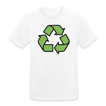 Plan du panneau de recyclage - T-shirt respirant Homme - blanc - Devant - AI Model Male 185 dark (185cm)