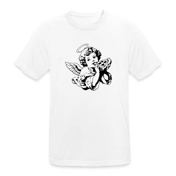 Pizza Angel – Cherub with pizza slice - Men's Breathable T-Shirt - white - Front - AI Model Male 185 dark (185cm)