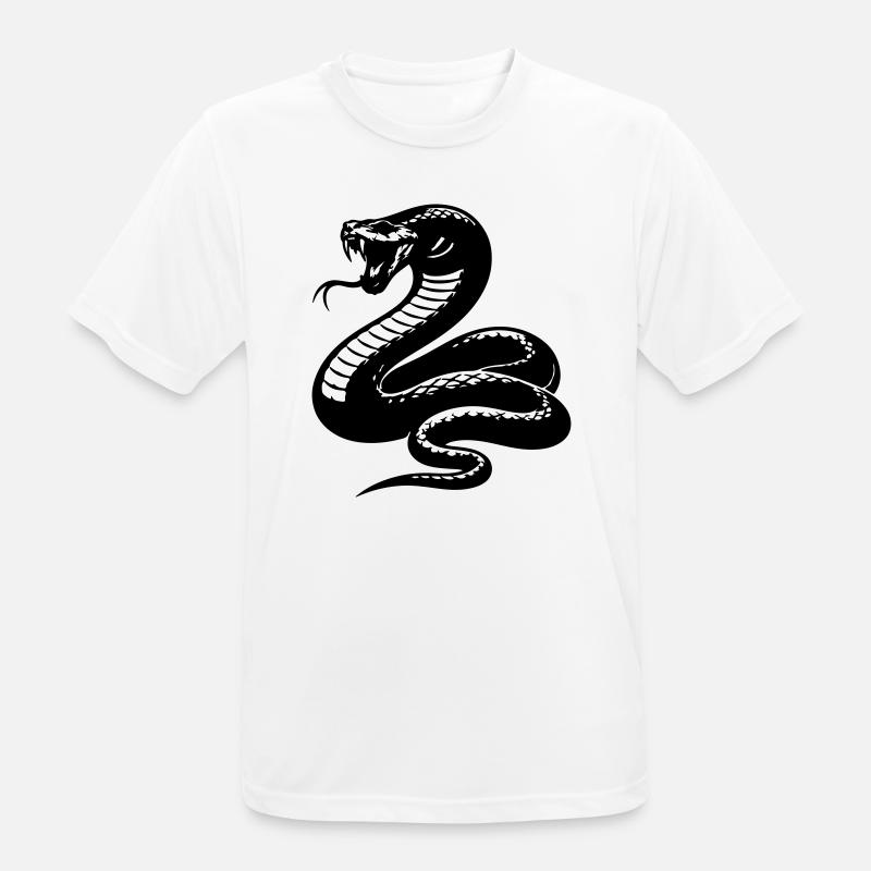 Snake Python Silhouette - Men's Breathable T-Shirt - white