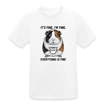 Its Fine Im Fine Coffee Guinea Pig - Men's Breathable T-Shirt - white - Front - AI Model Male 185 dark (185cm)