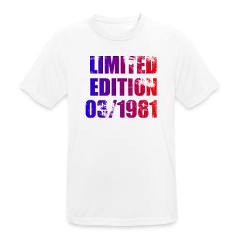 45e anniversaire Édition Limitée 03/1981 - T-shirt respirant Homme - blanc - Devant - AI Model Male 185 dark (185cm)