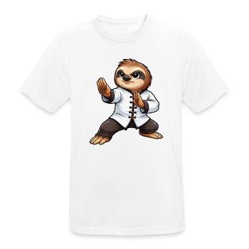 Sloth Martial Arts Kung Fu Traditional Wing Tsun - Men's Breathable T-Shirt - white - Front - AI Model Male 185 dark (185cm)