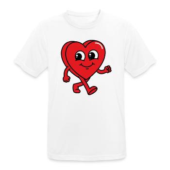 Cœur Ambulant - T-shirt respirant Homme - blanc - Devant - AI Model Male 185 dark (185cm)